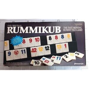 Vintage Original Rummikub Fast Tile Game  1990 Pressman  ONE LEG MiSSING